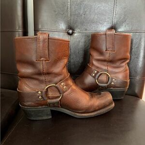 Frye Chestnut Leather Ankle Booties